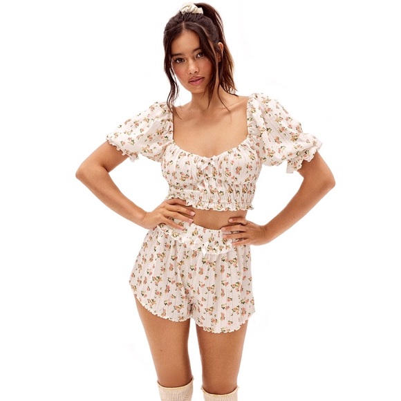 For Love And Lemons Pants - 🎉HP For Love & Lemons Lola Pointelle Shorts Cream